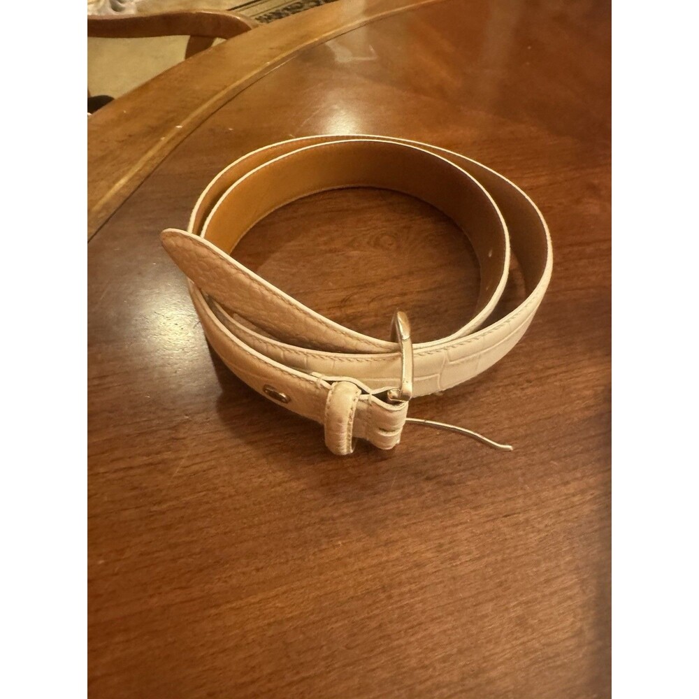 Ralph Lauren Vintage  Belt Pink Croc Brass Buckle Italian Leather Size XL